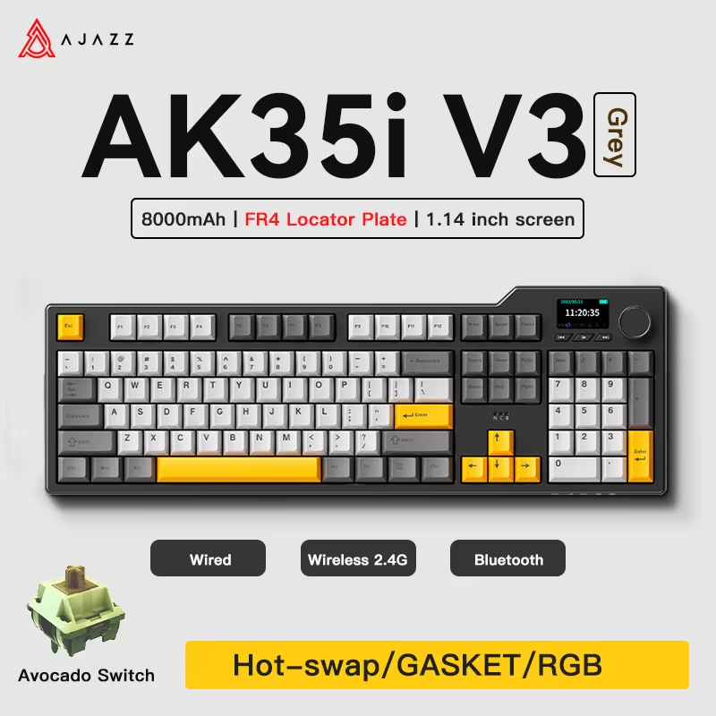 Gaming Keyboard Hot Swappable - Teclado para juegos Ajazz AK35I V3