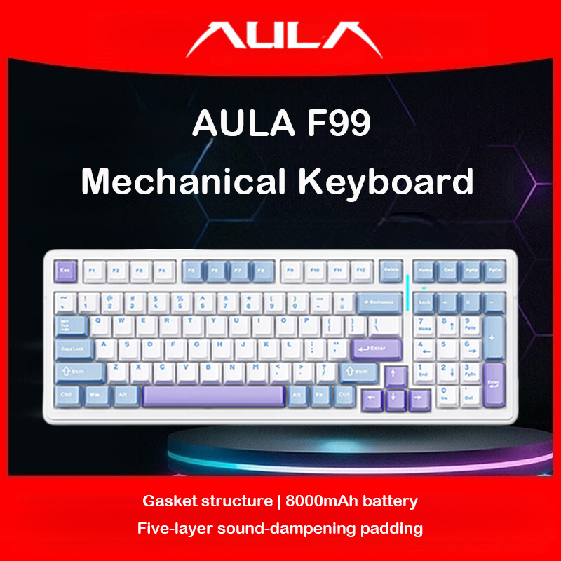 Gaming Keyboard Nearby - Teclado mecánico AULA F99, triple modo,