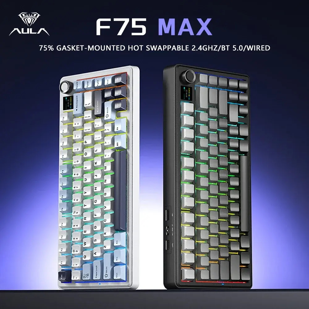 Gaming Keyboard Hot Swappable - Teclado Mecánico para Juegos AULA F75MAX